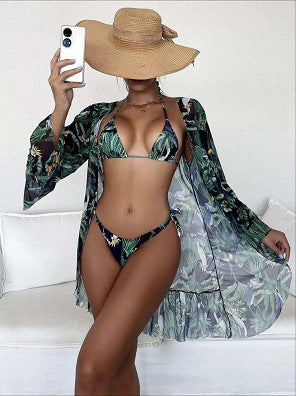 Ensemble bikini tropical + kimono