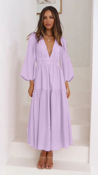 V-Neck Waist Dress