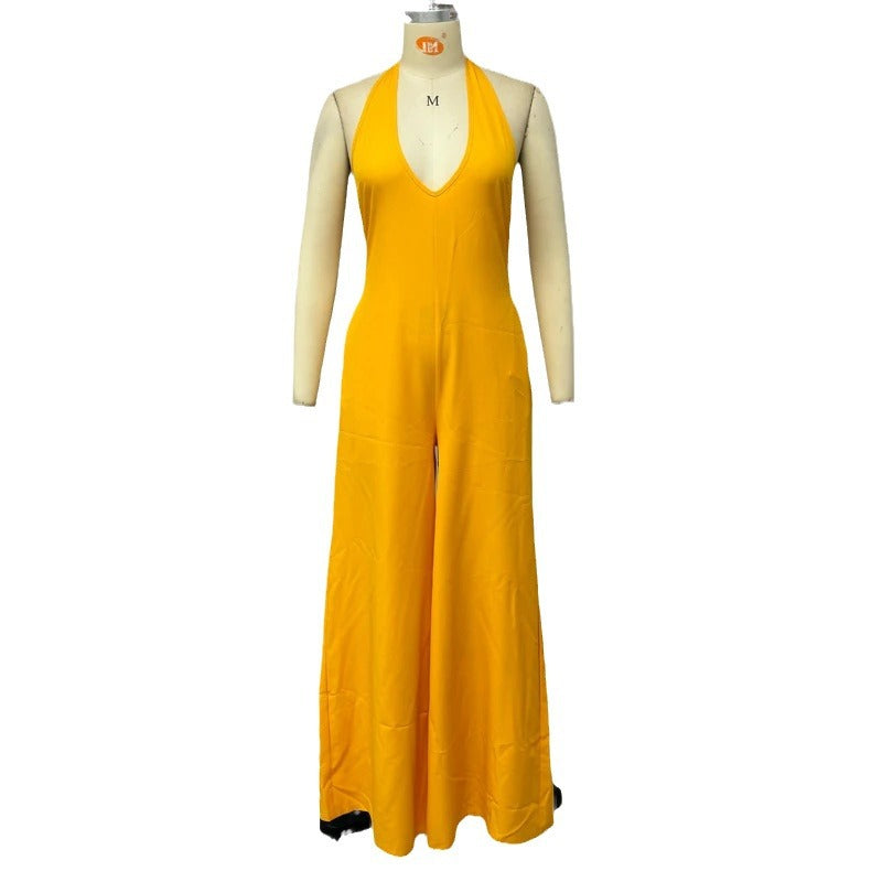 Solid Wide Leg One-Piece