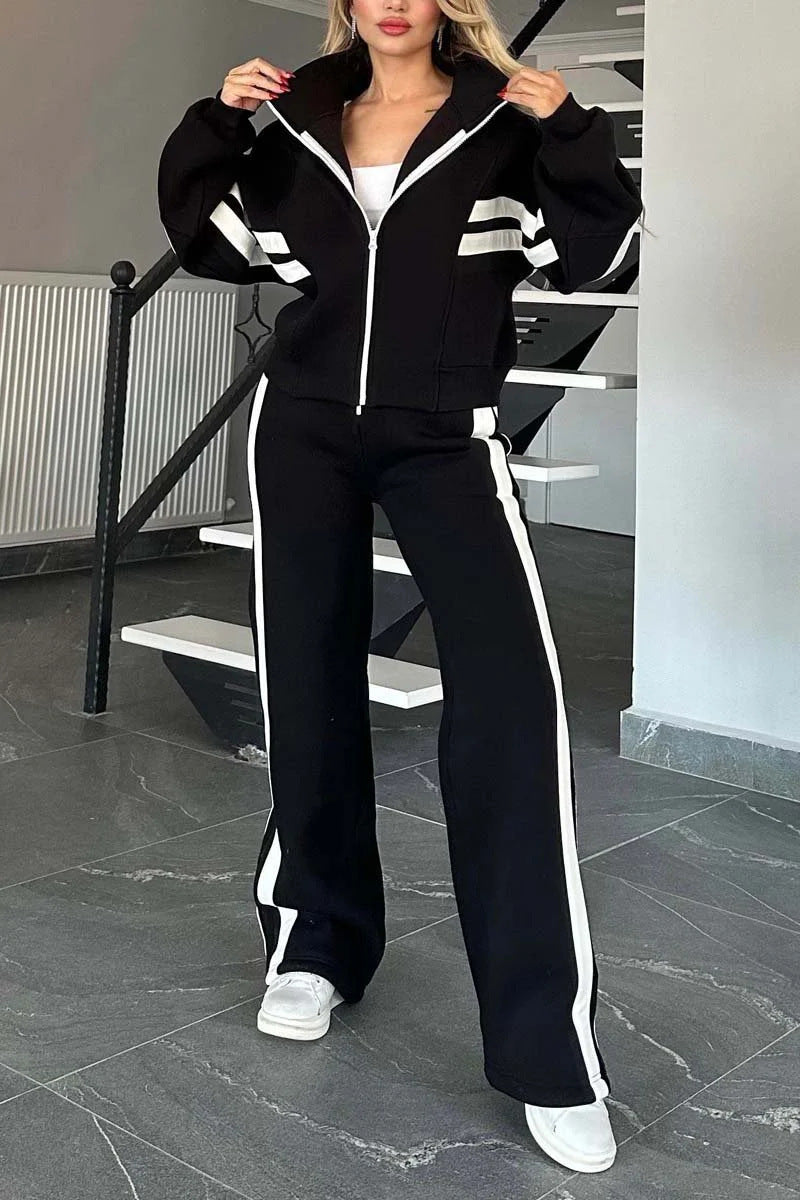 Manteau et pantalon à fermeture éclair