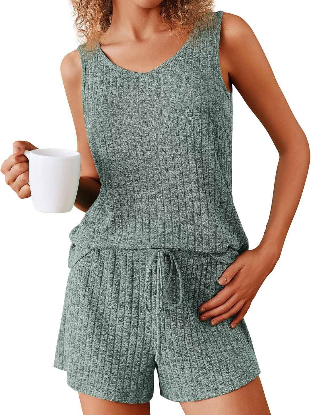 Ribbed Pajama Set
