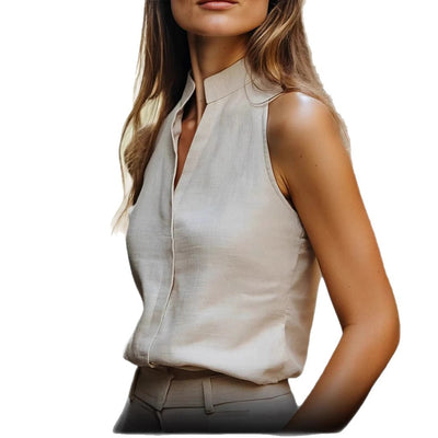 Sleeveless V-neck Top