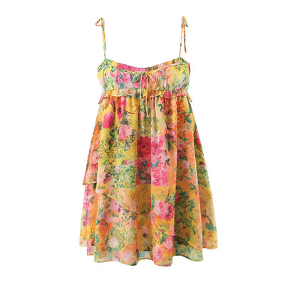 Robe à volants fleurie Y2K