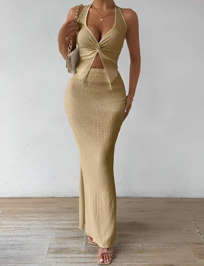 Twist Neck Crop Set