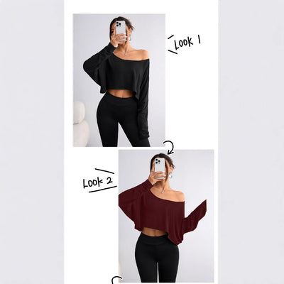 Off Shoulder Loose Crop