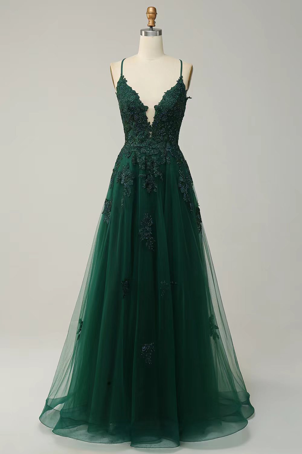 Women's Spaghetti Strap Evening Dress - Shé Hauté