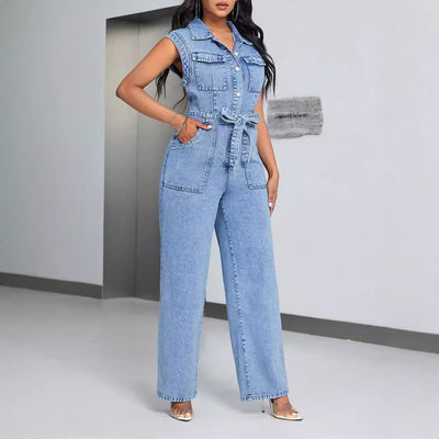 Sleeveless Denim Overalls