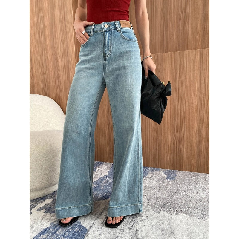 Women's Washed High Waist Wide-Leg Jeans - Shé Hauté