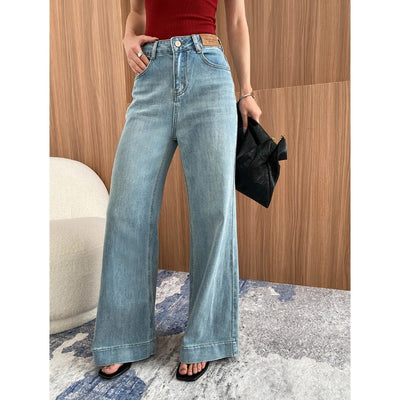Women's Washed High Waist Wide-Leg Jeans - Shé Hauté