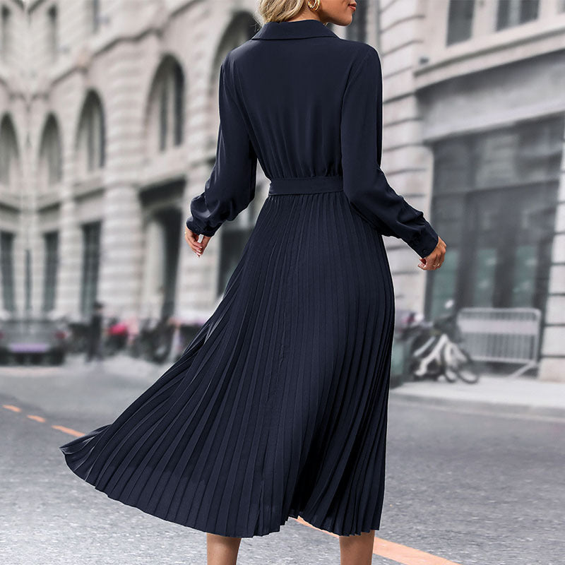 Robe mi-longue à revers