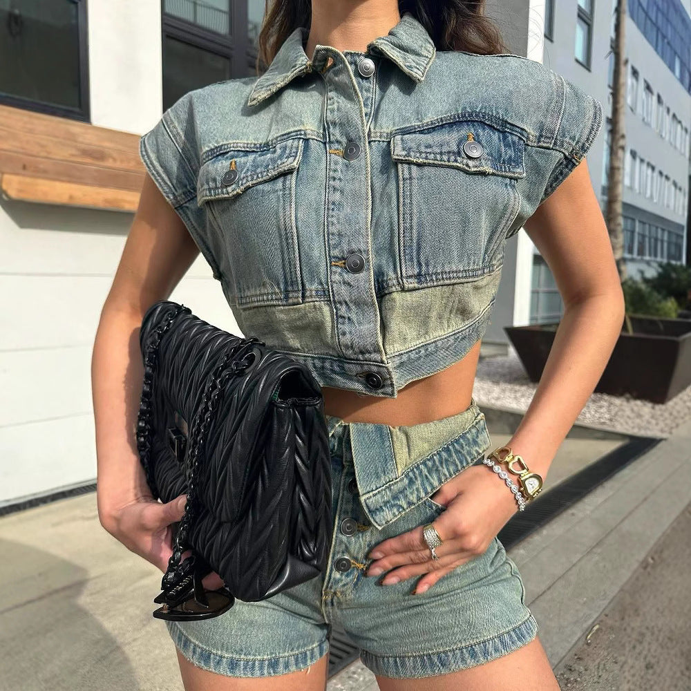 Denim Two-Piece Set