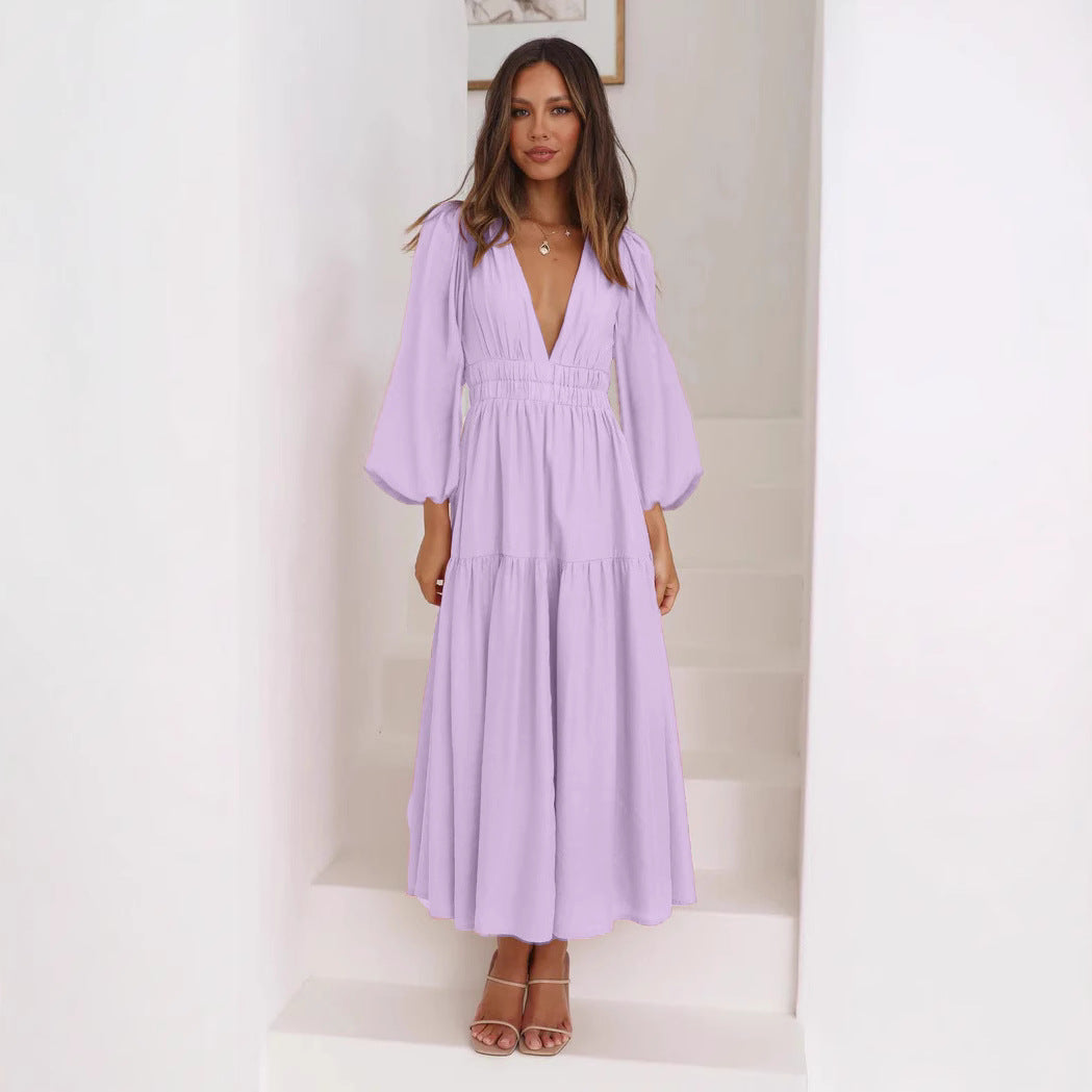 V-Neck Waist Dress