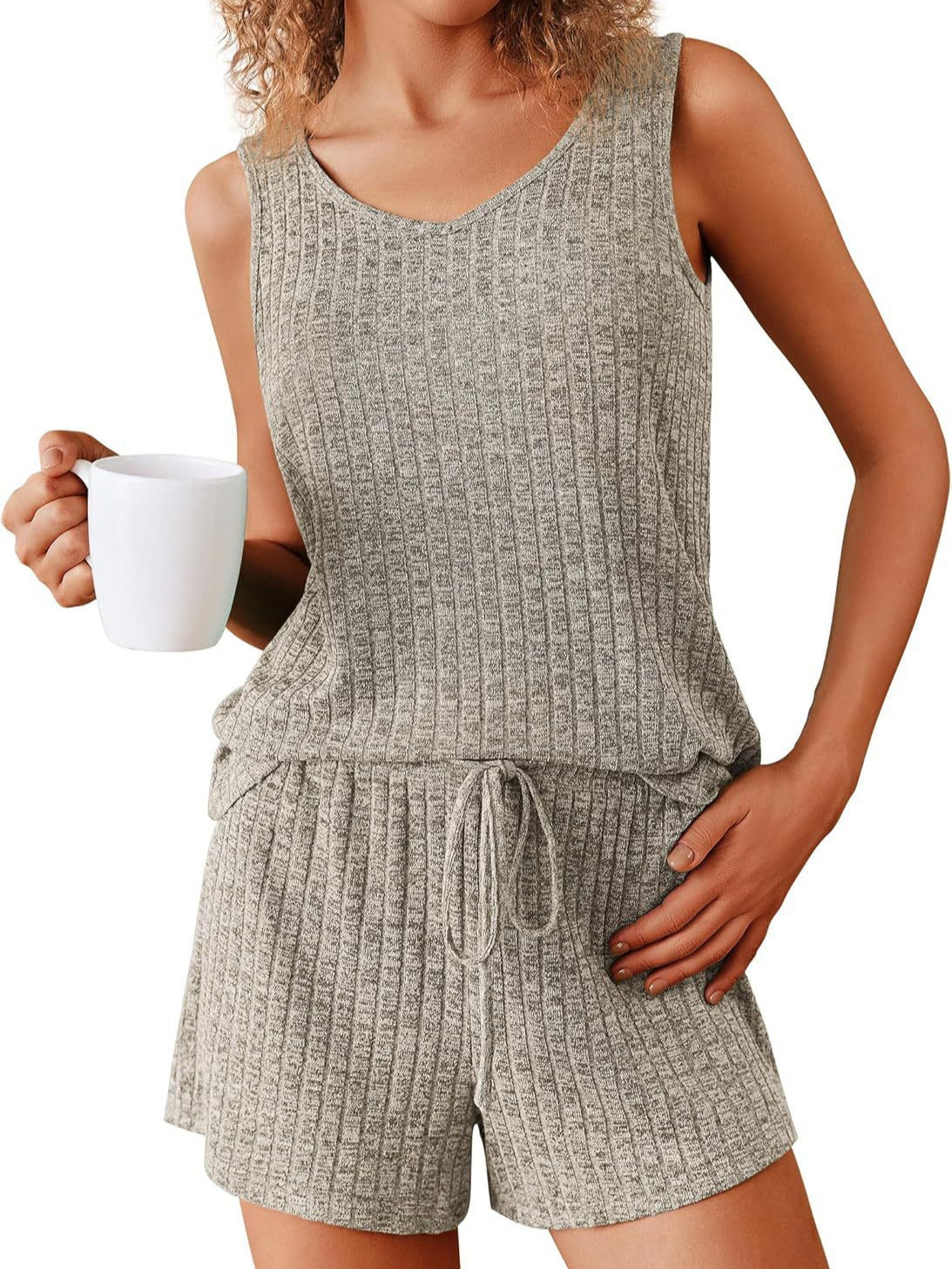 Ribbed Pajama Set