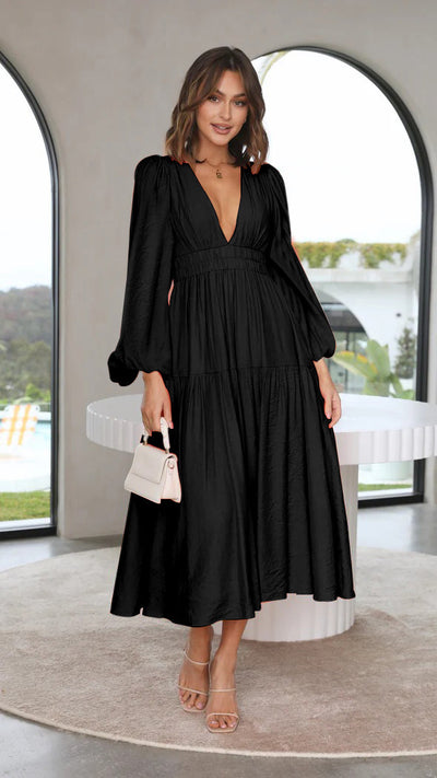 V-Neck Waist Dress