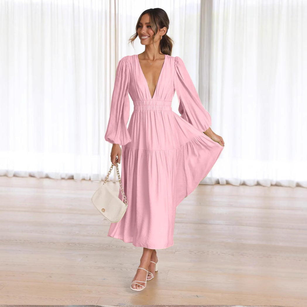 V-Neck Waist Dress