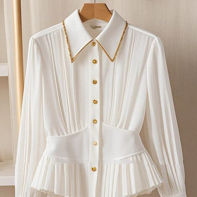 Pleated Collar Shirt