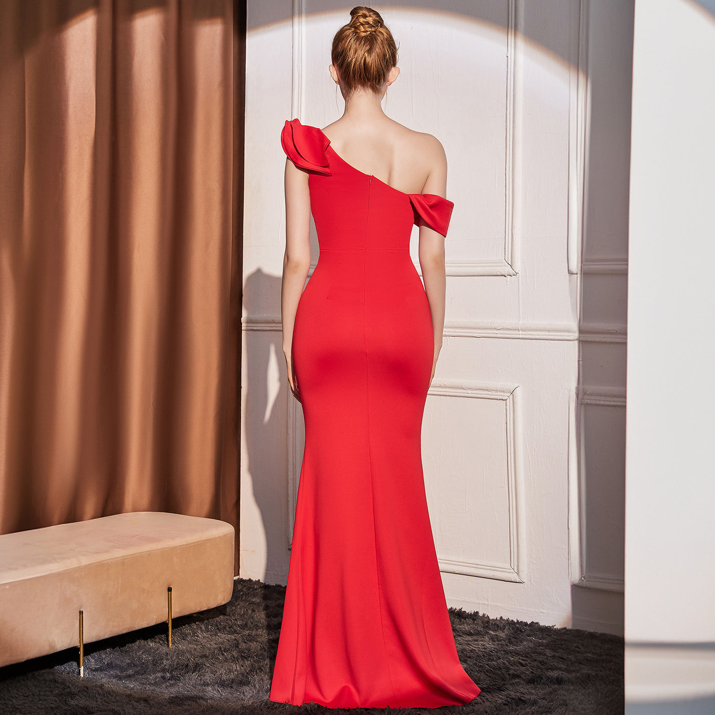 Women's One-Shoulder Luxe Gown - Shé Hauté