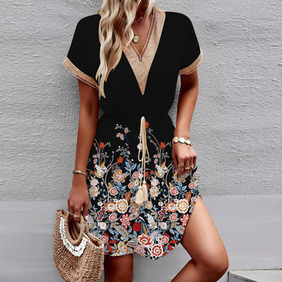 Robe imprimée à la taille 