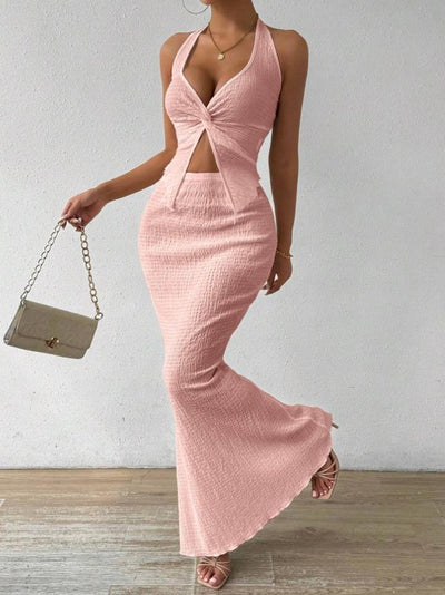 Twist Neck Crop Set