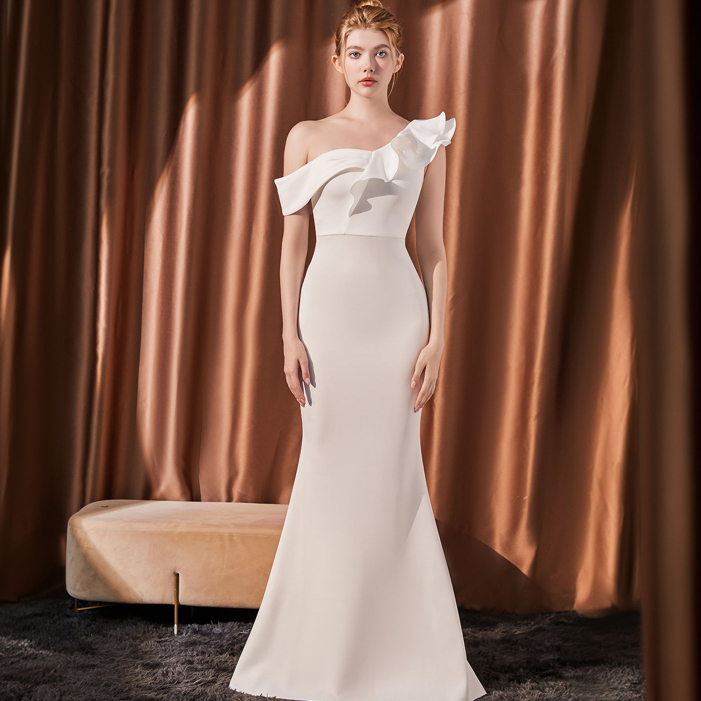 Women's One-Shoulder Luxe Gown - Shé Hauté