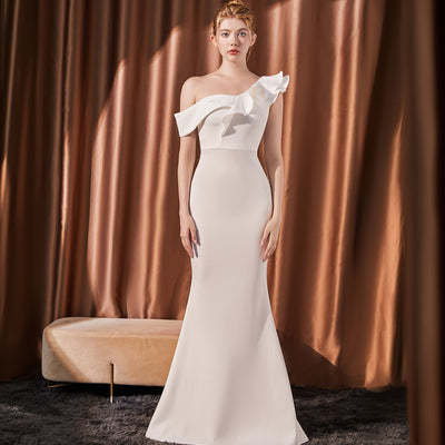 Women's One-Shoulder Luxe Gown - Shé Hauté