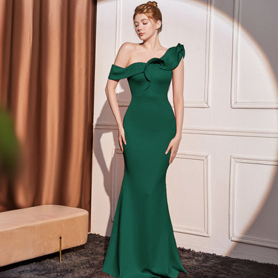 Women's One-Shoulder Luxe Gown - Shé Hauté