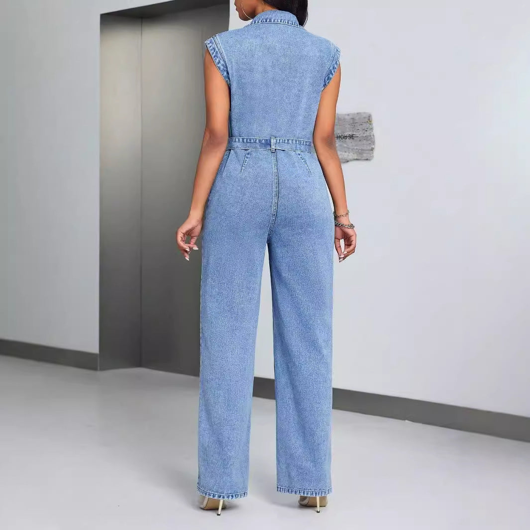 Sleeveless Denim Overalls
