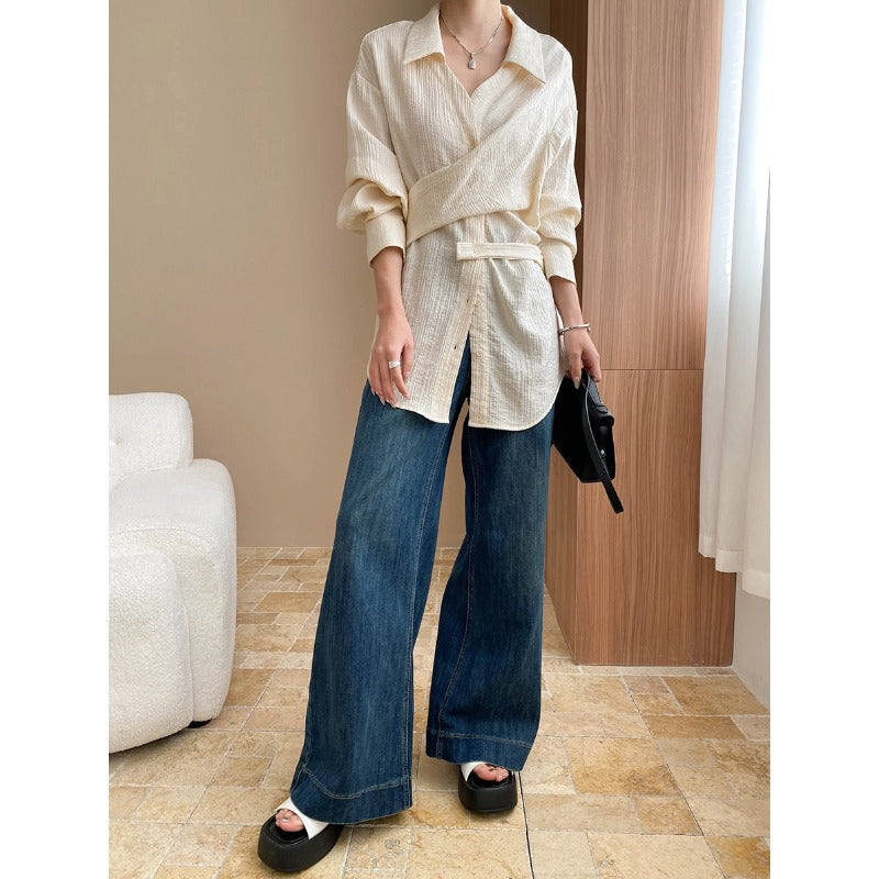 Women's Washed High Waist Wide-Leg Jeans - Shé Hauté