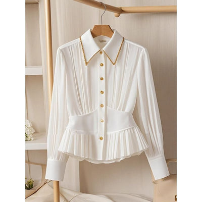 Pleated Collar Shirt