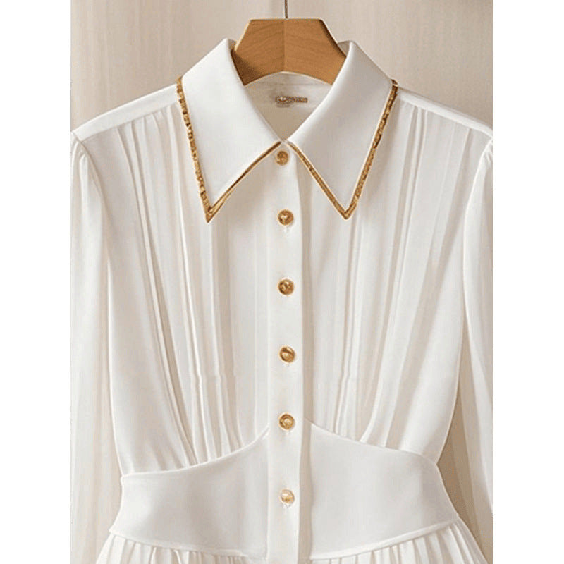 Pleated Collar Shirt