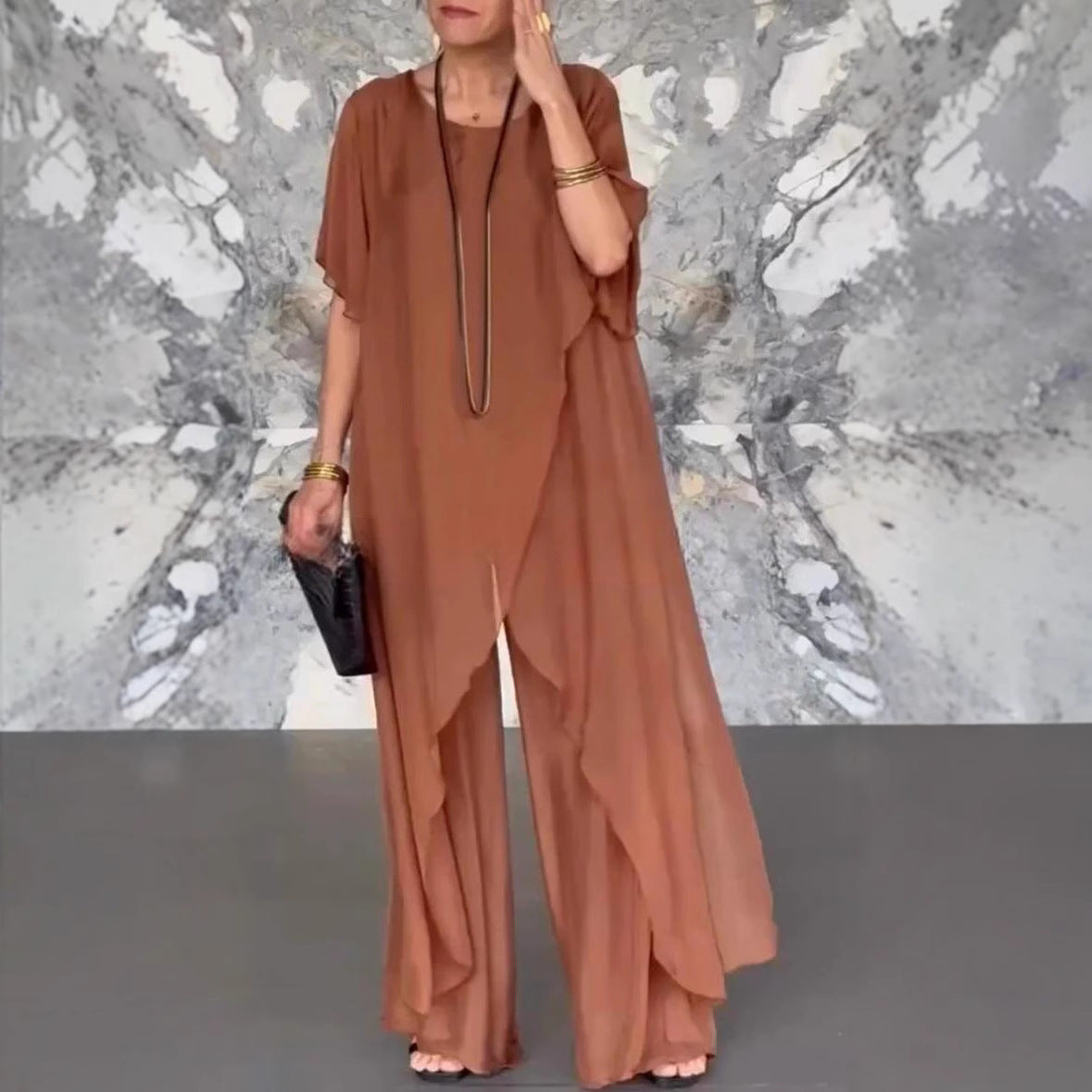Irregular Top & Trousers Set