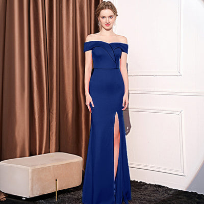 Women's Off-Shoulder Fishtail Gown - Shé Hauté