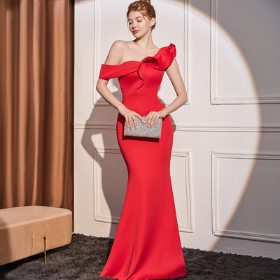 Women's One-Shoulder Luxe Gown - Shé Hauté