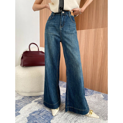 Women's Washed High Waist Wide-Leg Jeans - Shé Hauté