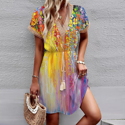 Robe imprimée à la taille 