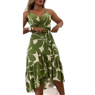 Robe à col croisé
