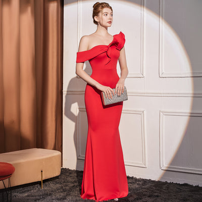 Women's One-Shoulder Luxe Gown - Shé Hauté