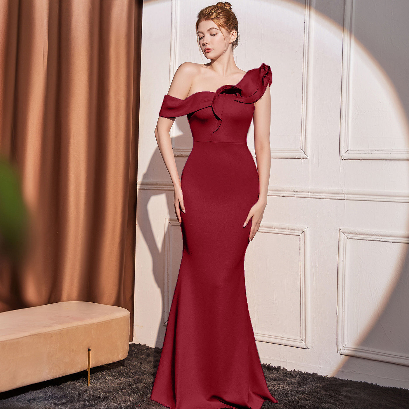 Women's One-Shoulder Luxe Gown - Shé Hauté