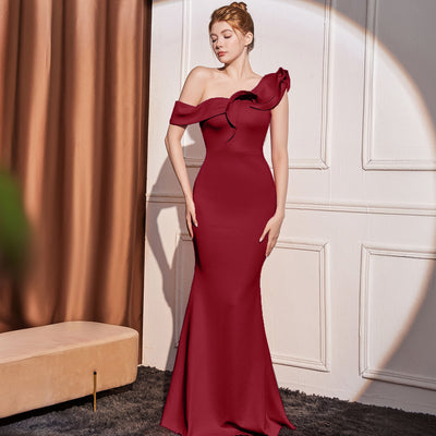Women's One-Shoulder Luxe Gown - Shé Hauté
