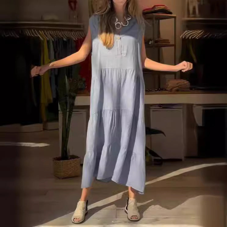 Robe longue en lin