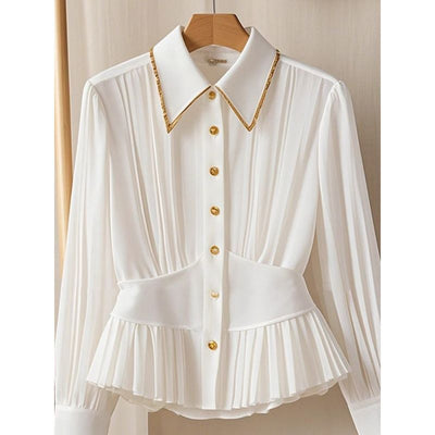 Pleated Collar Shirt