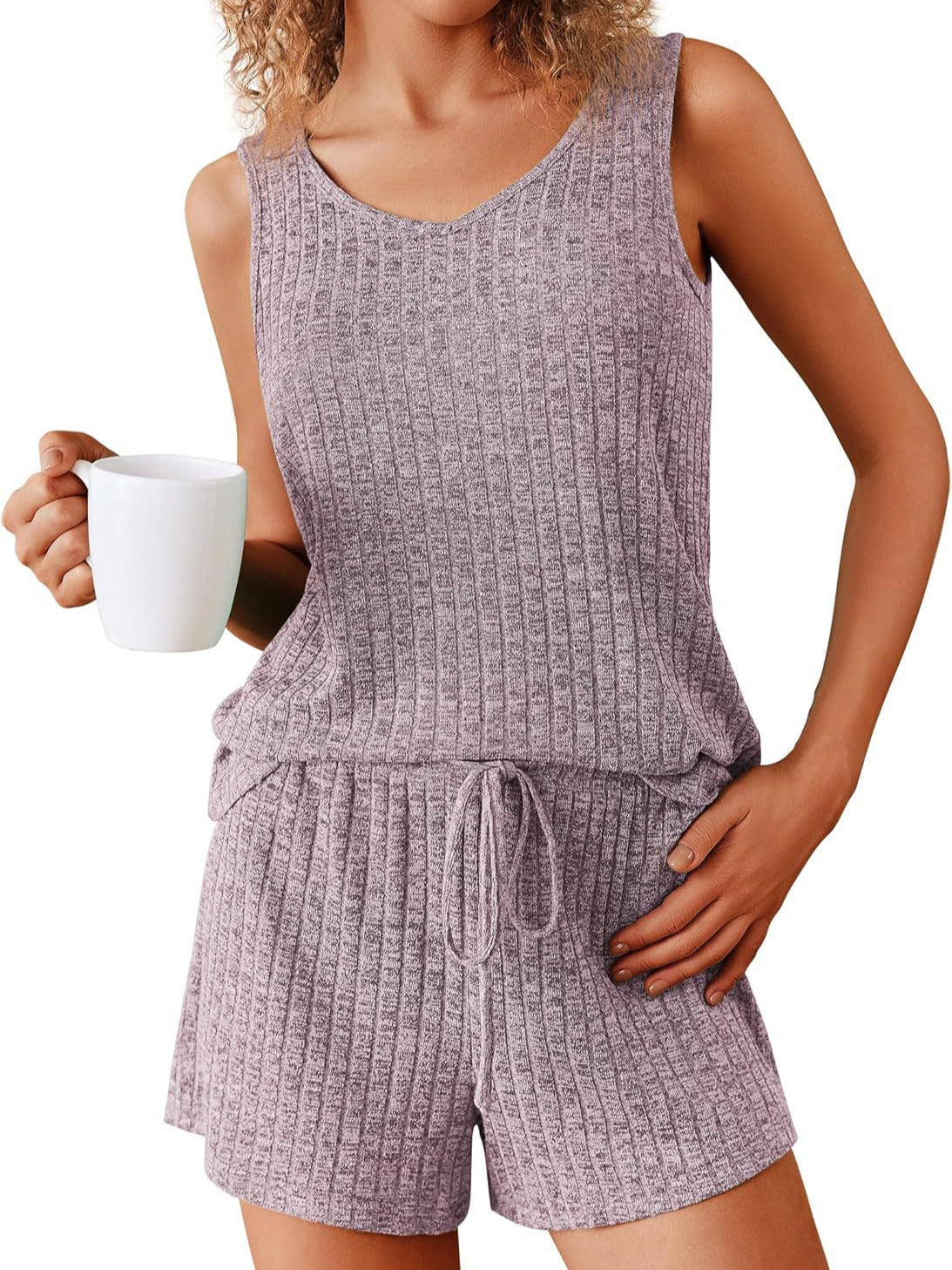 Ribbed Pajama Set