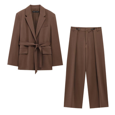Belted Blazer Suit