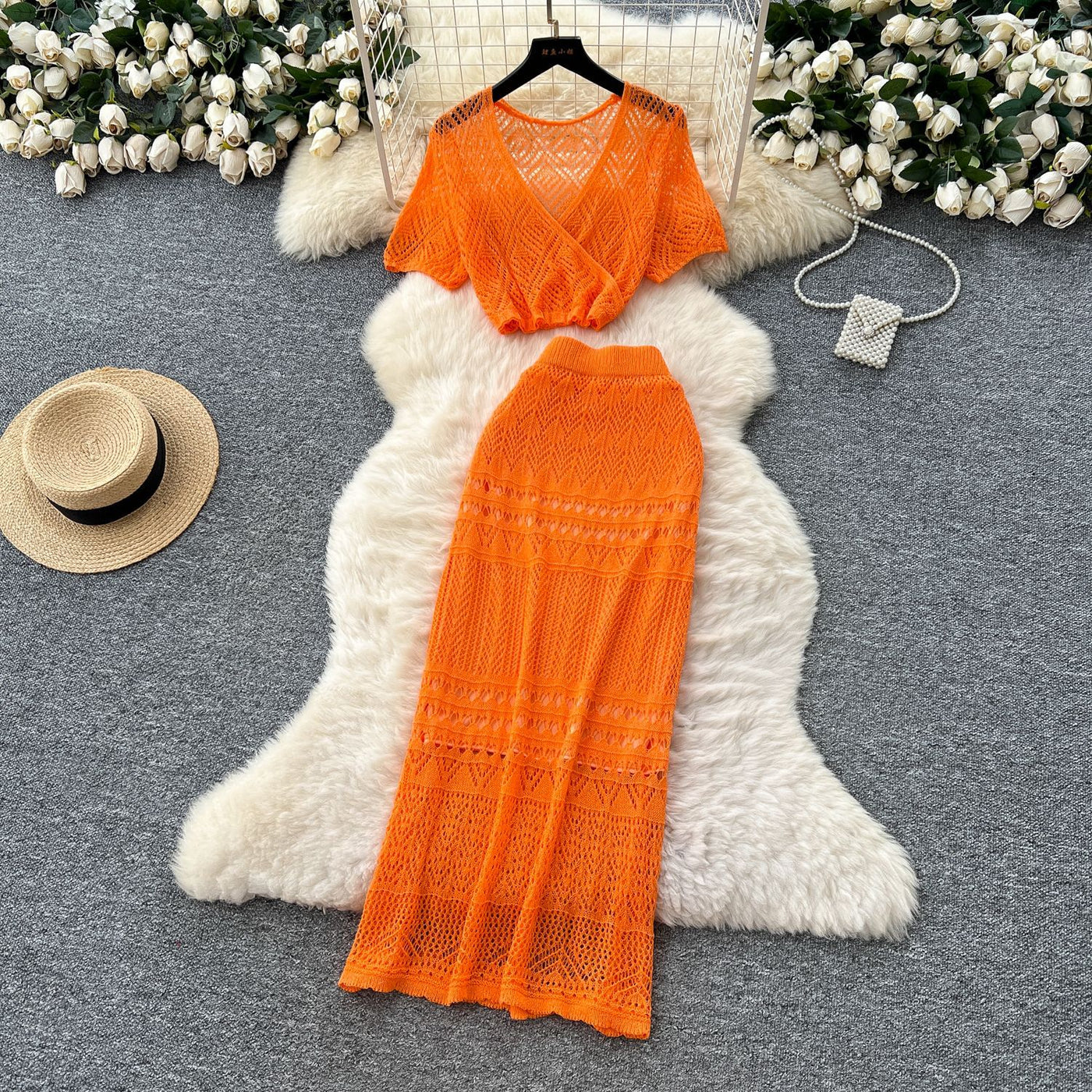 Knit Top Skirt Set