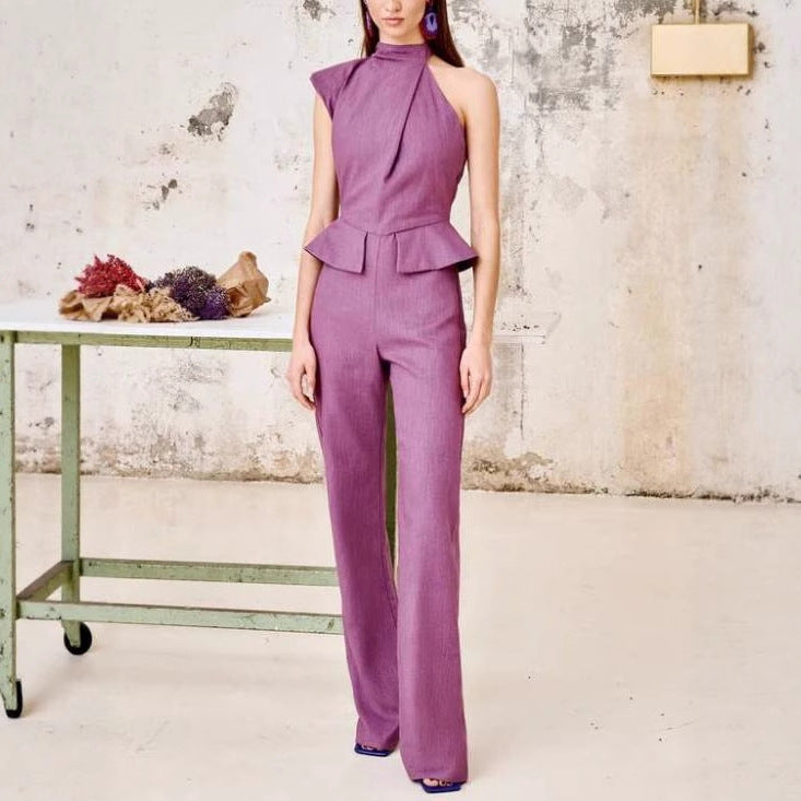 Ensemble gilet à boutons en lin