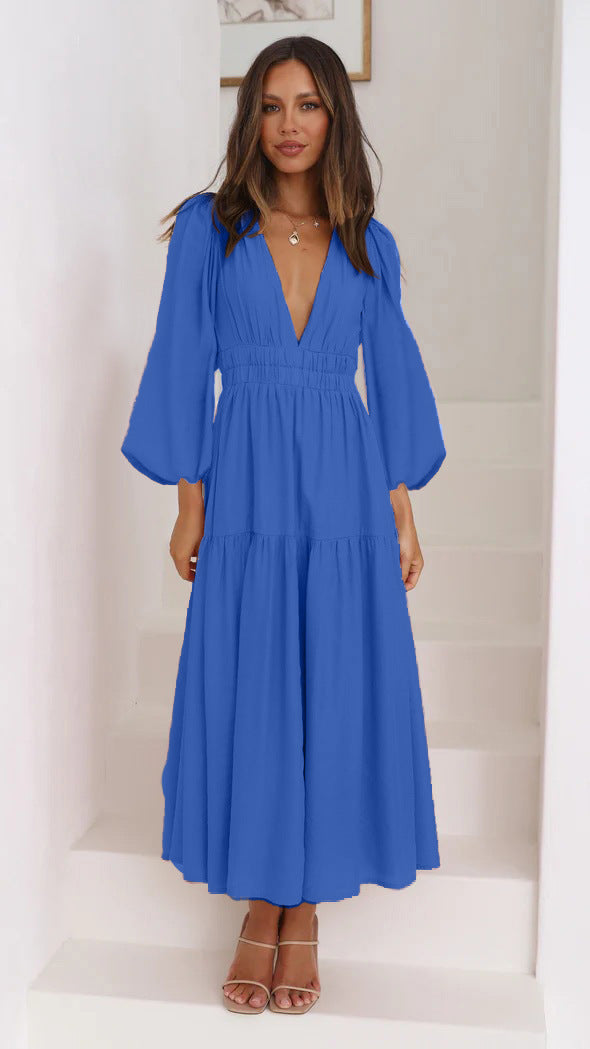 V-Neck Waist Dress
