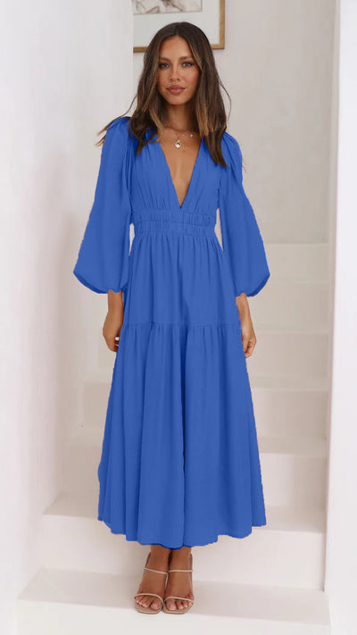 V-Neck Waist Dress