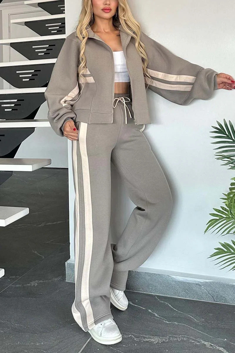 Manteau et pantalon à fermeture éclair