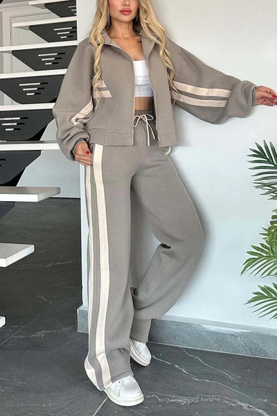 Manteau et pantalon à fermeture éclair