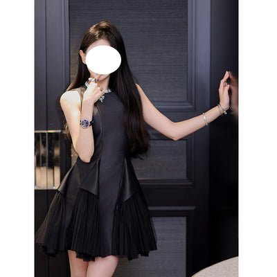 Puff Mesh Stitching Pearlescent Dress - Shé Hauté